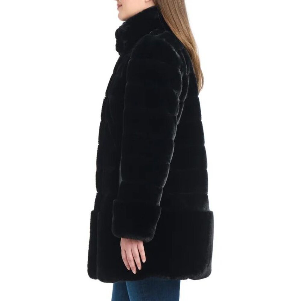 Jones New York Black Faux Fur Coat - Picture 2 of 6